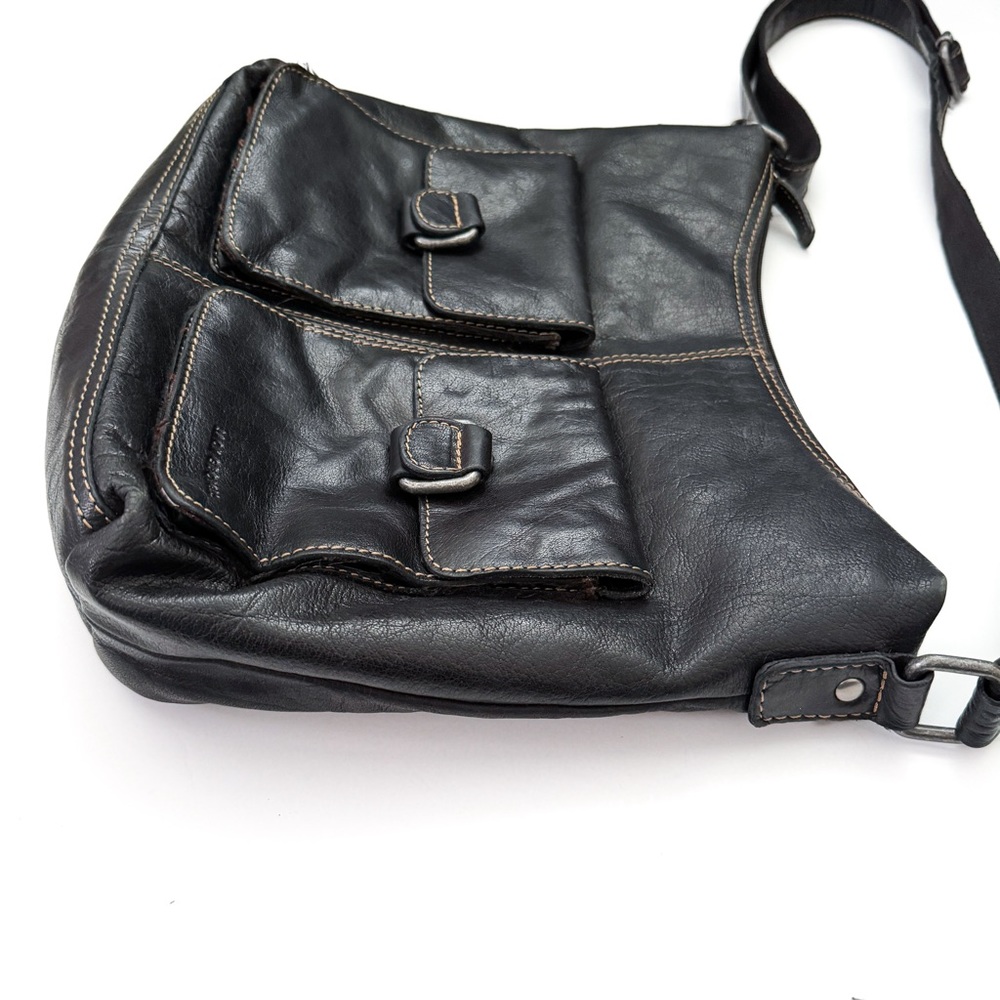 Jack Georges Black Leather Shoulder Bag - Picture 4 of 8